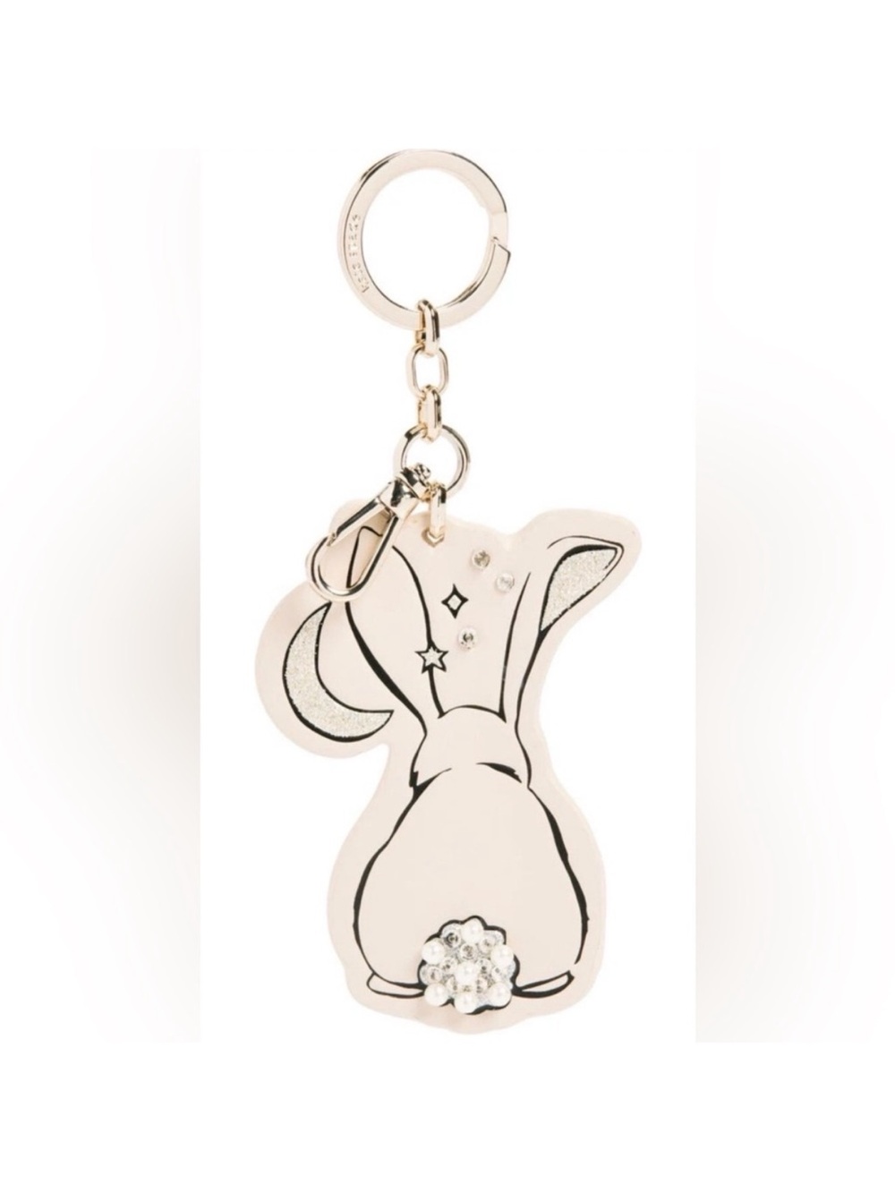RARE kate spade novelty Bunny Keychain with Gold Hardware